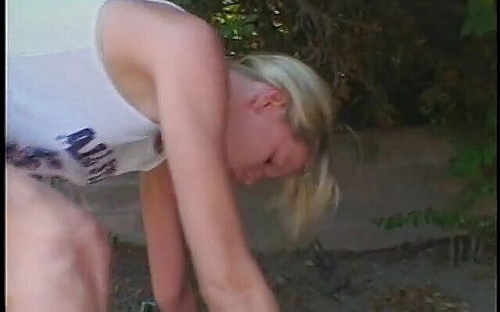 Outdoor Fucktivities: Lusty teen with cute ass gets fucked underneath a slide