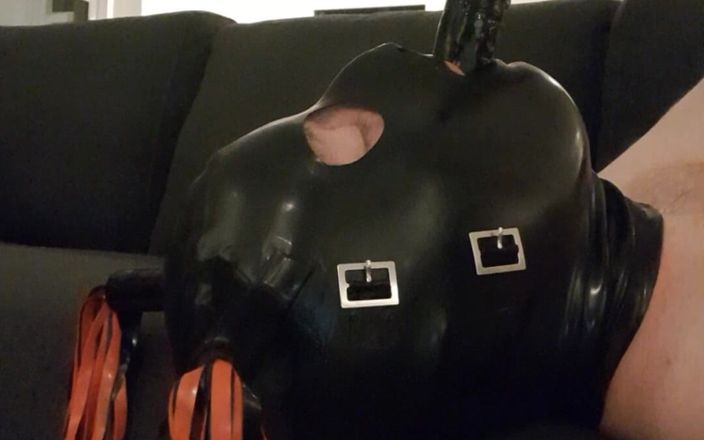 Hooded June: Self face fuck! Deepthroat 22cm (8.85inch) black dildo gagging