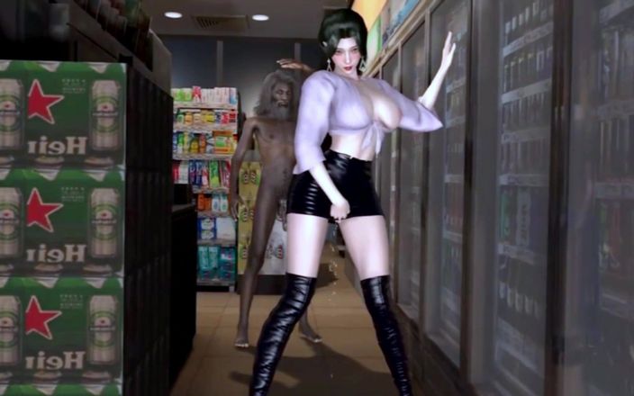 Soiyu Hentai: Красивая женщина-директор и старик в супермаркете - 3D хентай без цензуры
