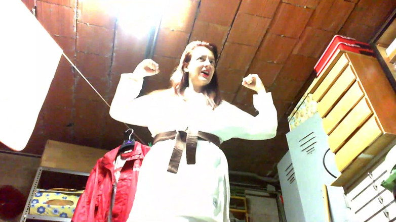 Nicoletta Embassi: Your Italian Giantess Practices Karate in a Cellar and Crushes...