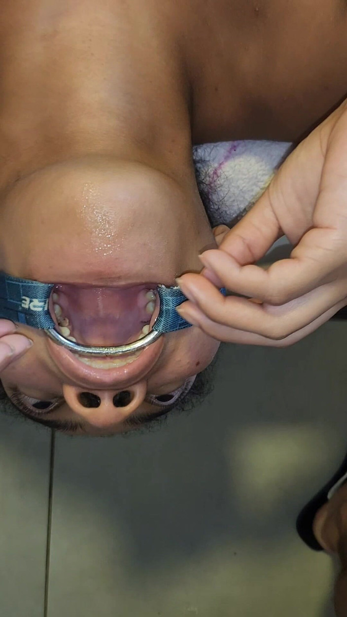 Pietro Montoya: Throat Fuck with Open Mouth Gag and Spit Cum in...