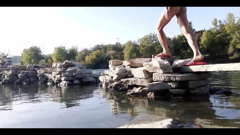 Jon Arteen: Gay Twink Does Naked Yoga Outside on a Rocky Beach,...