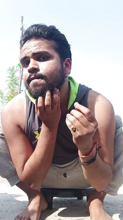 Indian hairy boy was trying to fucking herself at a open terrace on home.