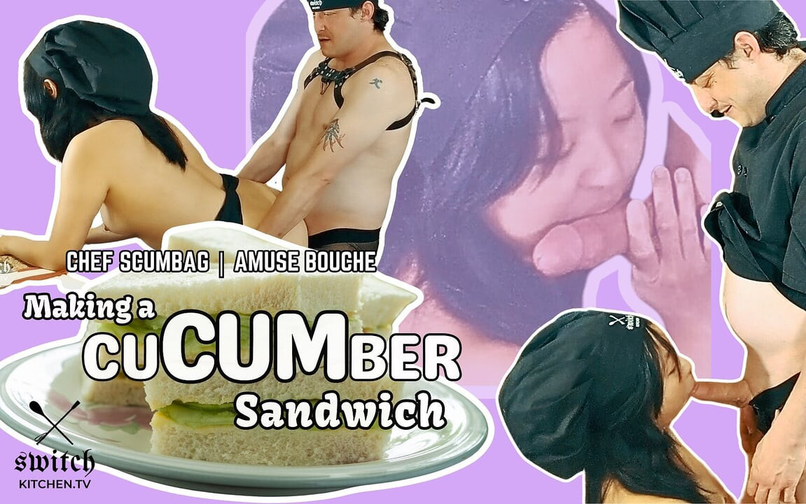 Scumbag-Chef macht gurken-sandwich mit koreanischer Sous-Chef