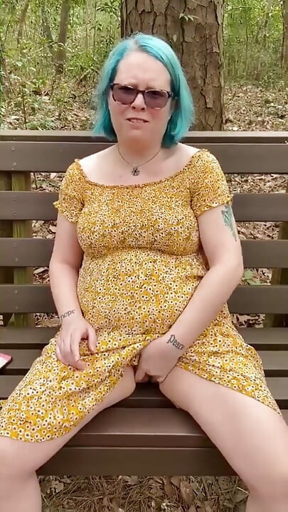 Fingering myself in a park