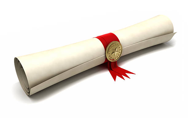 Certificate Scroll stock photo