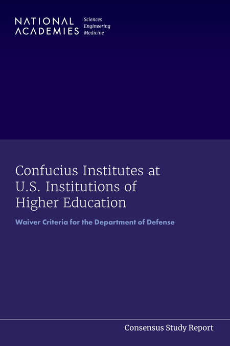 Cover of 'Confucius Institutes at U.S. Institutions of Higher Education: Waiver Criteria for the Department of Defense'