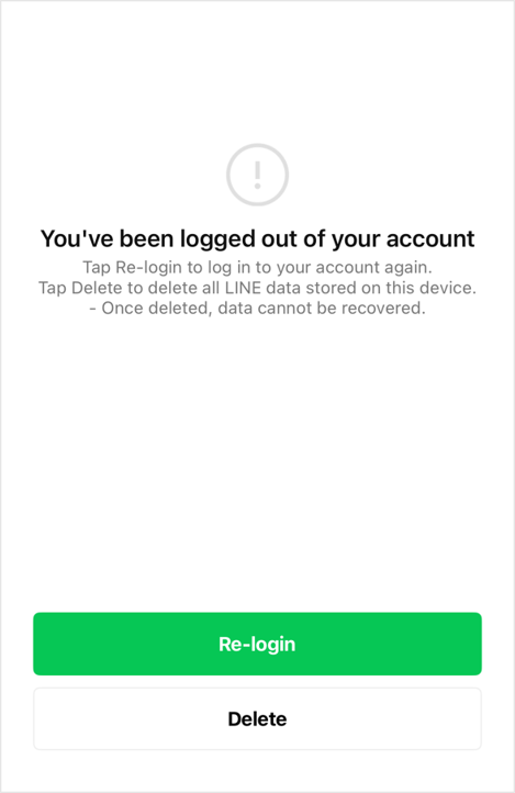 「You've been logged out of your account screen