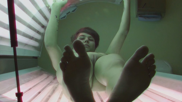 6. Download full pics of Dark-Haired Babe Strips Down and Flashes Her Pussy from czechsolarium.com