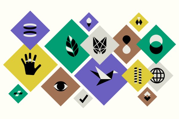 A graphic detail from the report's internal copy consisting of different-colored squares with icons within them.