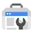 The Google Search Console logo, a gray toolbox containing a website with a blue address bar and a gray wrench.